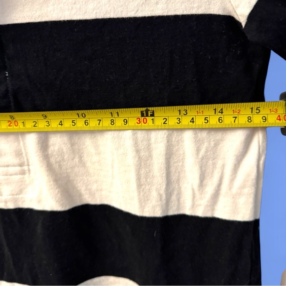 J. Crew Black & White Striped Long Sleeve Polo Rugby Shirt - XXS (fits XS) - Picture 4 of 6